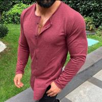 Polyester Men Long Sleeve T-shirt plain dyed Solid PC
