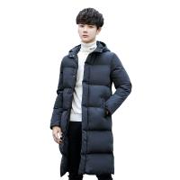 Polyester long style Men Down Coat & thermal Solid black PC