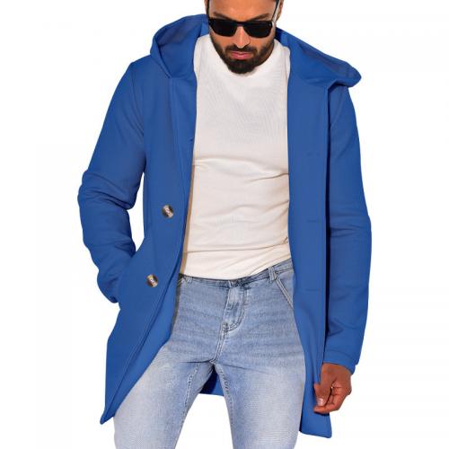 Spandex & Polyester & Cotton Men Trench Coat mid-long style & loose PC