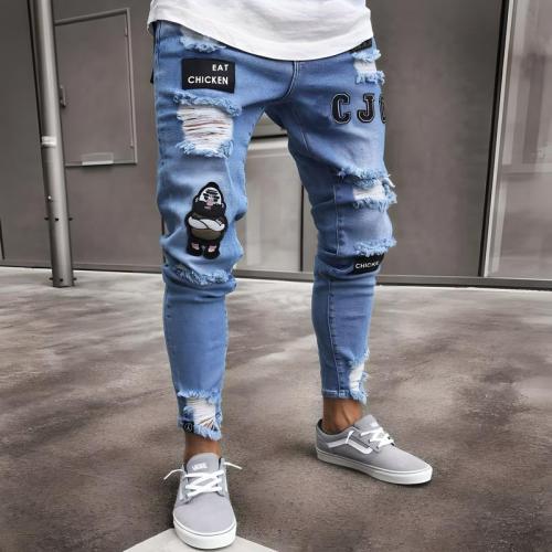 Denim Ripped Men Jeans slimming & breathable PC