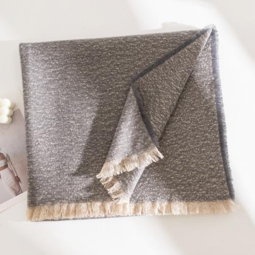 Polyester lengthening Women Scarf dustproof & thermal Solid gray PC