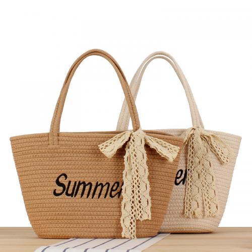 Cotton Cord & Lace for picnic Handbag large capacity letter PC