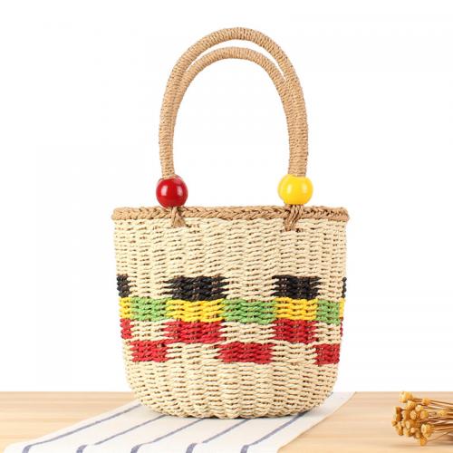 Wooden Beads & Paper Beach Bag & Easy Matching Handbag Cute PC