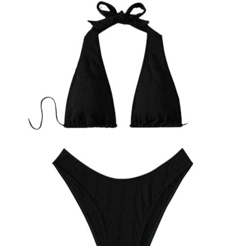 Spandex & Polyester Bikini & two piece & padded Solid Set