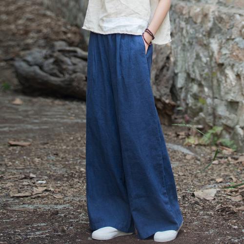 Cotton Linen Women Long Trousers loose : PC