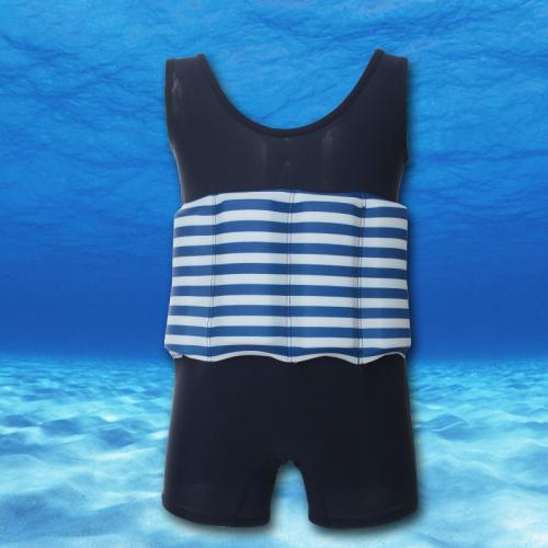 Polyamide & Polyester Children Swimming Floating Suit & unisex Solid Navy Blue PC