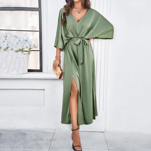 Polyester One-piece Dress slimming & side slit & loose PC