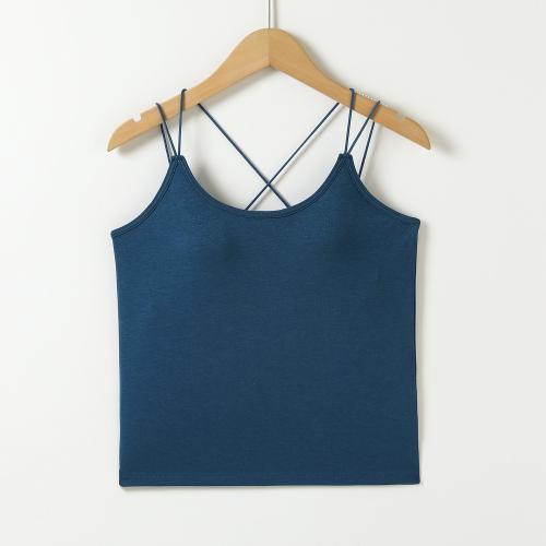Viscose with bra Tank Top backless & off shoulder Solid PC
