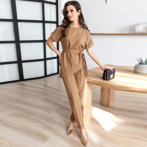 Polyester Long Jumpsuit slimming & loose & breathable Solid PC