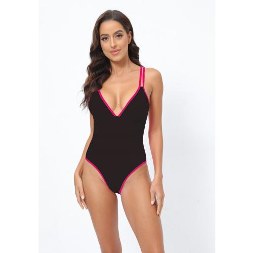 Polyester Quick Dry One-piece Swimsuit flexible Solid PC