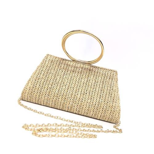 Straw Easy Matching Woven Tote with chain PC