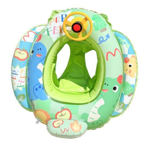 PVC Inflatable & Waterproof Children Swimming Ring for children green PC