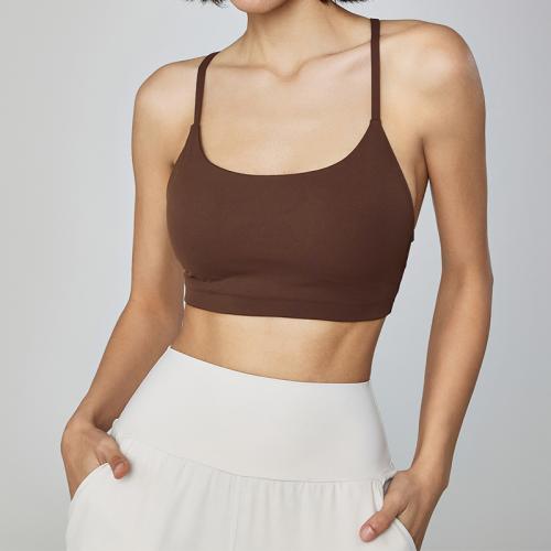 Polyamide & Spandex Sport Bra & breathable & padded Solid PC