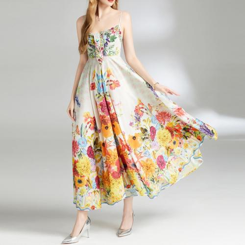 Polyester Waist-controlled Slip Dress slimming printed PC