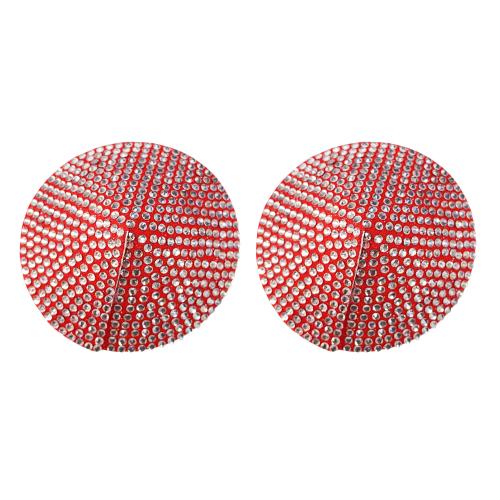 Acrylic & PET & PU Leather & Polyester Bra Pad seamless Solid red : Pair