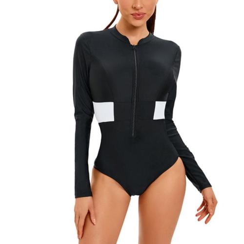 Polyamide & Nylon Plus Size One-piece Swimsuit backless & skinny style black PC