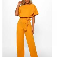 Polyester Plus Size & High Waist Long Jumpsuit Solid PC