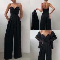 Polyester Slim Long Jumpsuit Solid PC