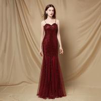 Polyester Waist-controlled & Slim Long Evening Dress backless & padded Solid PC