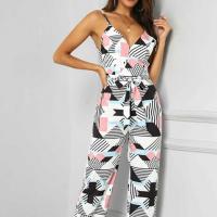 Polyester Plus Size Long Jumpsuit & loose printed PC