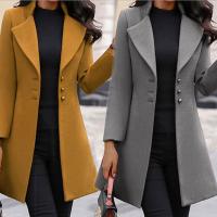 Polyester Slim Women Overcoat without belt Solid PC