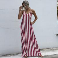 Polyester & Cotton long style Slip Dress & loose striped PC