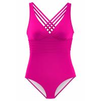 Spandex & Polyester One-piece Swimsuit backless & padded patchwork PC