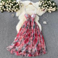 Polyester Waist-controlled Slip Dress printed PC