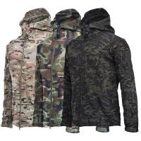 Polyester windproof Men Outdoor Jacket & waterproof & thermal & breathable camouflage PC