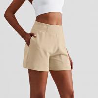 Polyamide High Waist Shorts & with pocket plain dyed Solid PC
