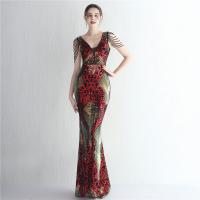 Sequin & Polyester Slim & Mermaid Long Evening Dress embroidered Others PC