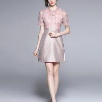 Polyester Slim One-piece Dress embroidered PC
