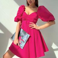 Polyester One-piece Dress slimming patchwork Solid PC