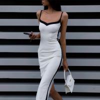 Polyester Slim Slip Dress patchwork white PC