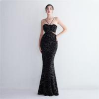 Sequin & Polyester Slim & Mermaid Long Evening Dress & tube Solid PC