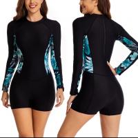Polyamide Quick Dry One-piece Swimsuit & sun protection printed black PC