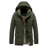 Polyester & Cotton Men Jacket mid-long style & with pocket Solid PC