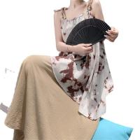 Polyester Slip Dress backless & loose printed multi-colored PC