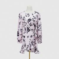 Polyester & Cotton One-piece Dress irregular & above knee printed floral PC