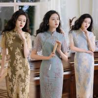 Polyester Slim & Plus Size Women Cheongsam side slit PC