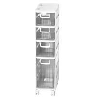 Polypropylene-PP Storage Rack with pulley & dustproof & transparent white PC