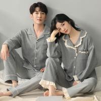 Polyester Couple Winter Pajama Set & two piece & loose Set