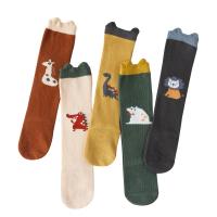 Combed Cotton Children Stocking flexible & sweat absorption knitted Dinosaur Pair