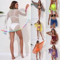 Polyester Tassels Swimming Cover Ups multi-way patchwork : PC