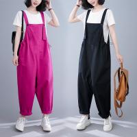 Polyester Women Suspender Trousers slimming & loose Solid : PC