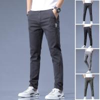 Polyester & Cotton Men Casual Pants flexible & loose Solid PC