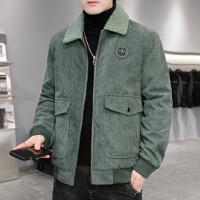Polyester Plus Size Men Coat & thick fleece & loose & thermal Solid PC