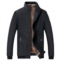 Polyester Plus Size Men Coat & thick fleece & loose Solid PC