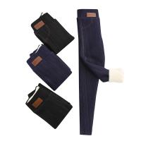 Cotton Women Long Trousers flexible & thick fleece plain dyed Solid :XXXL PC