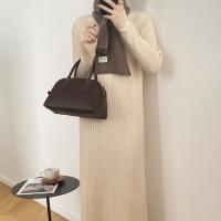 Acrylic Sweater Dress loose knitted Solid : PC
